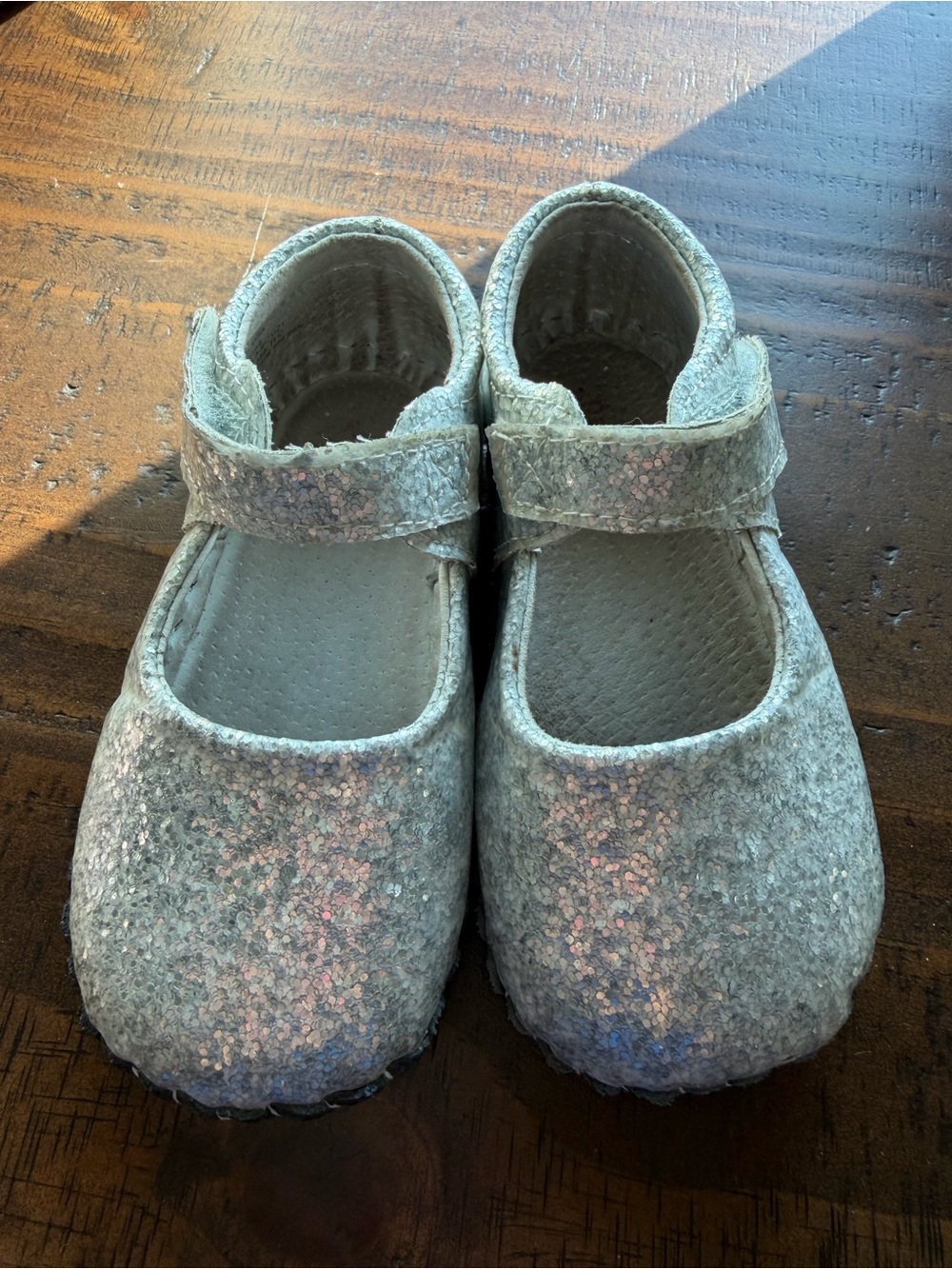 pediped Silver Glitter Mary Jane Kids Shoes